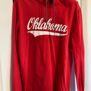 Women’s red hooded Oklahoma  t-shirt